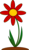 Planted Red Flower Clip Art